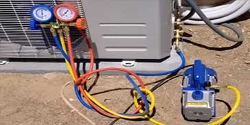 Evacuation of old/contaminated refrigerant