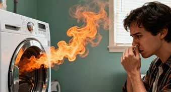 Burning smell, electrical sparks, or unusual sounds from motor area